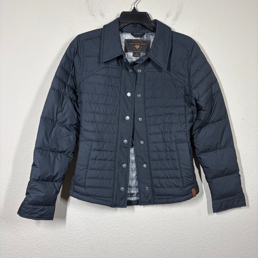 Obermeyer Womens Small Willa Down Shirt Puffer Jacket Black Quilted Bodywarmer